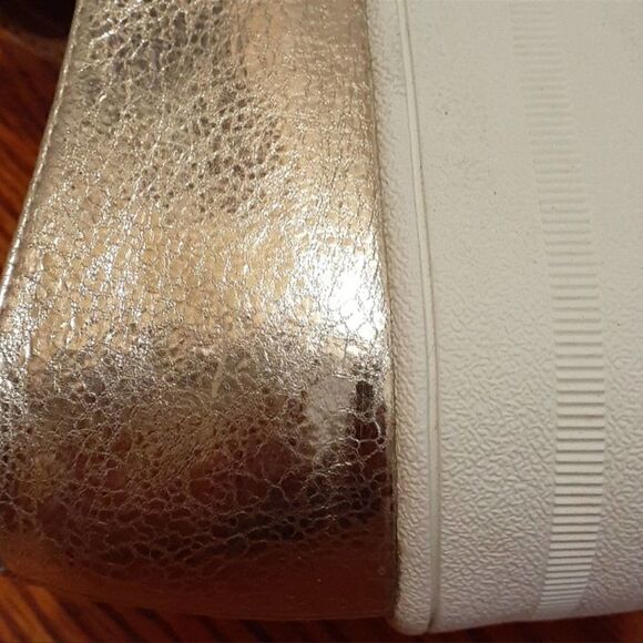 Nordstrom BP Marian Gold Metallic Ruffle Slip On Platform Shoes Size 6 1/2 - Picture 4 of 9